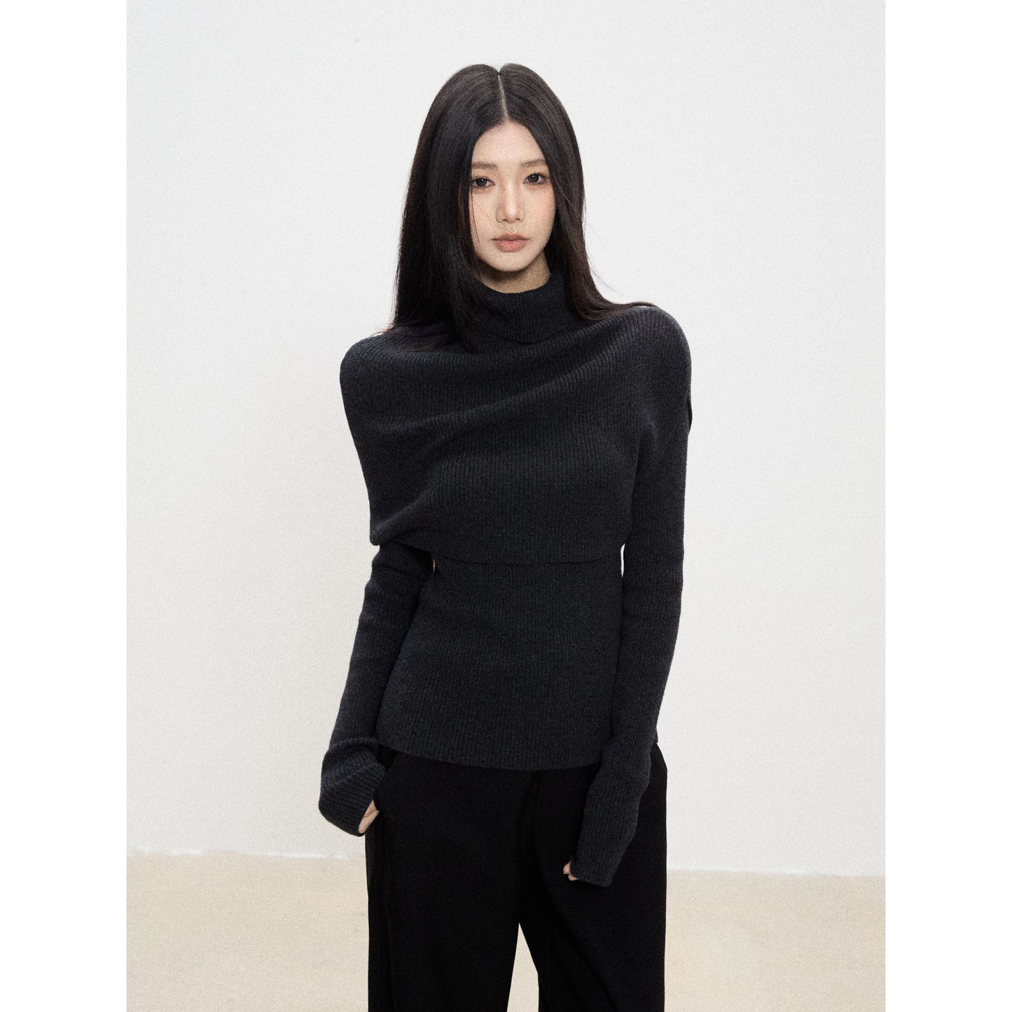 Roux High-Neck Knit Sweater