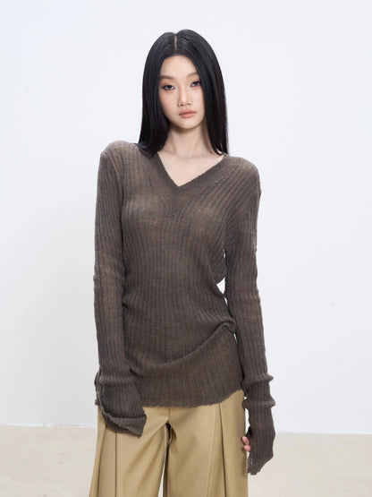 Noa V-Neck Textured Sweater