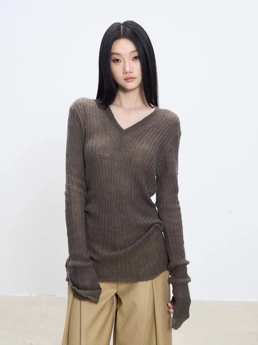 Noa V-Neck Textured Sweater