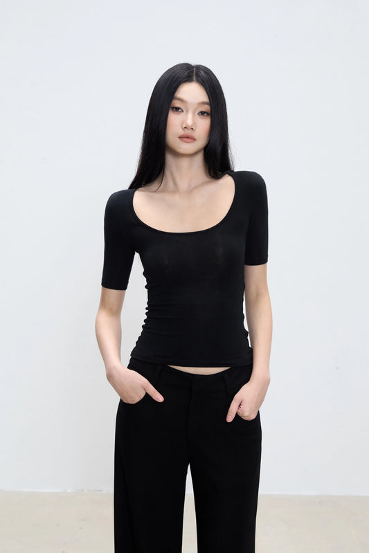 Arden Scoop-Neck Fitted Tee
