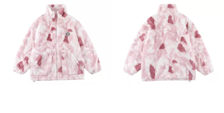 Clara Fluffy Pattern Zip Jacket
