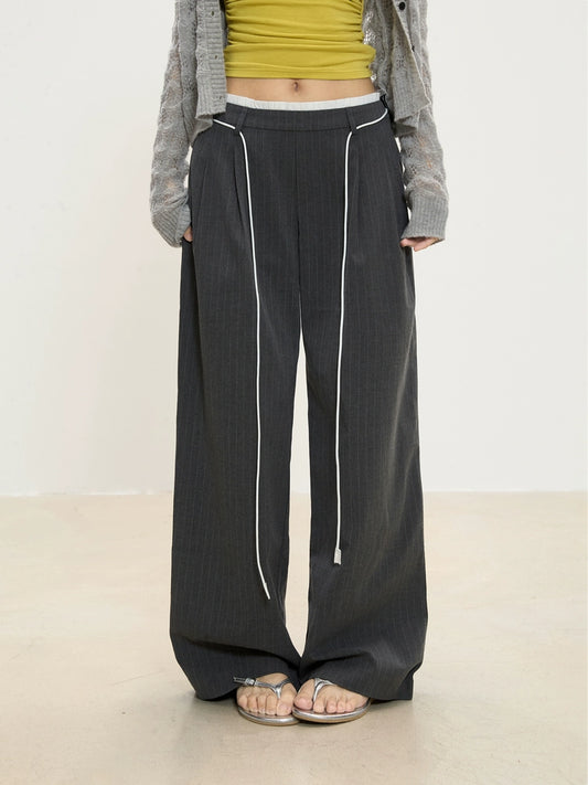 Vera Contrast Trim Wide-Leg Pants