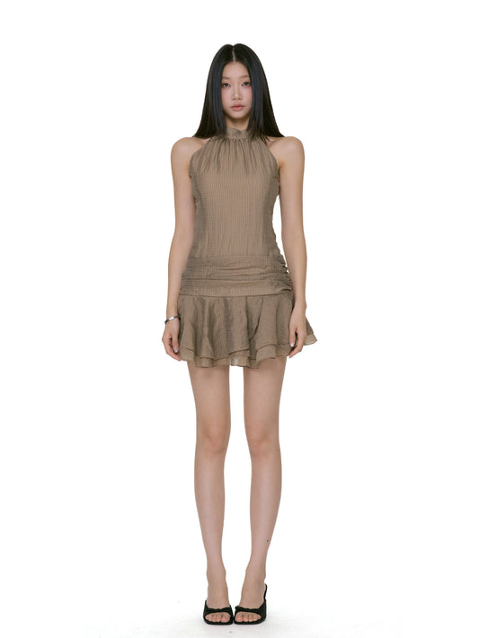 Lina Ruffled Halter Dress