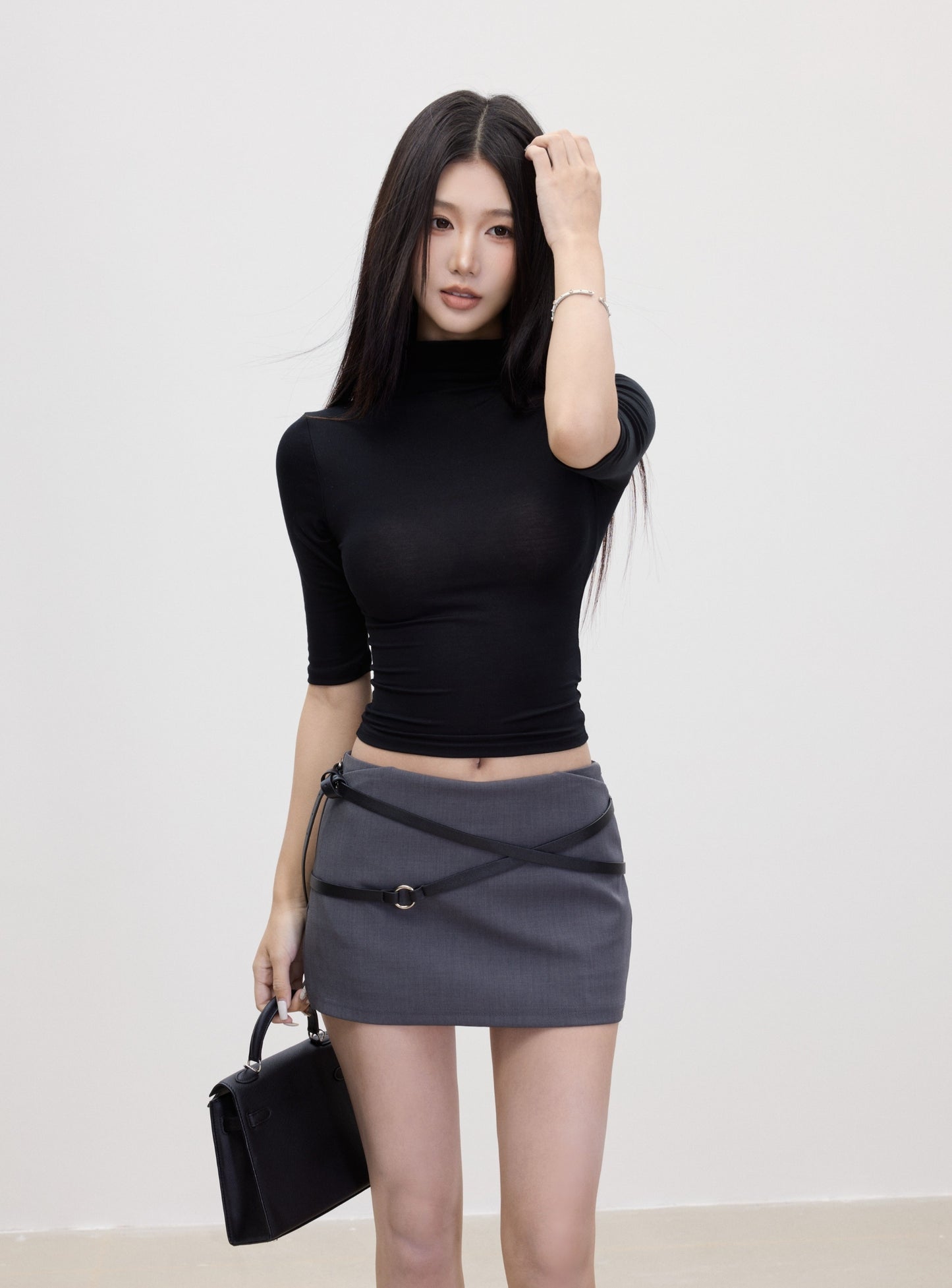 Ivy Mock Neck Fitted Top