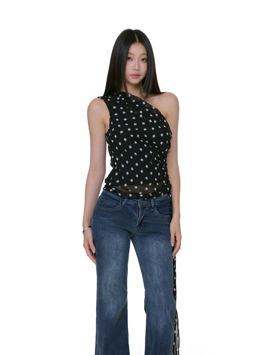 Niva One-Shoulder Ruched Top