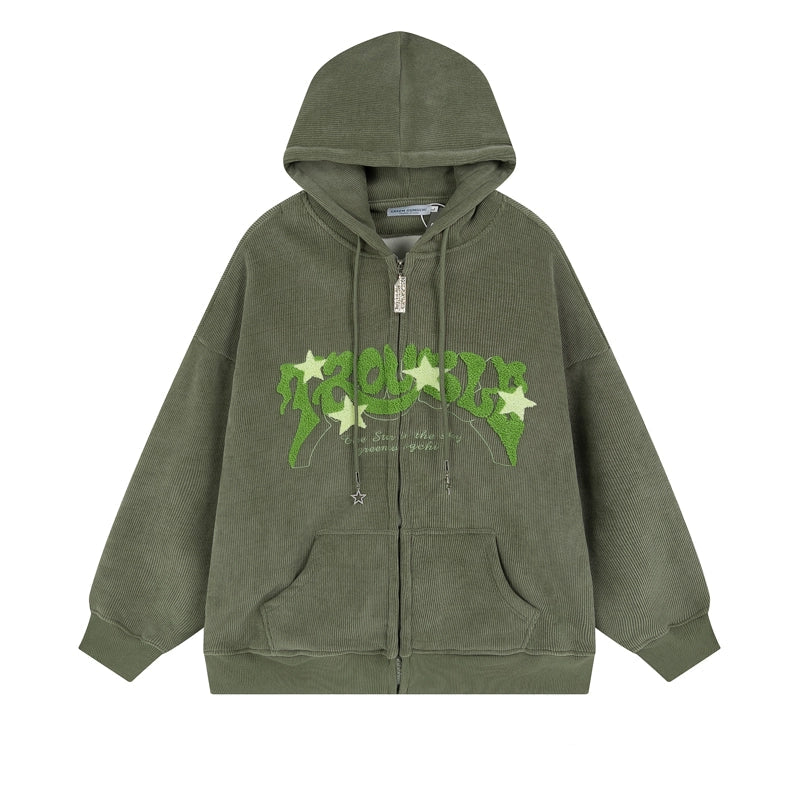 Stellar Graphic Corduroy Zip Hoodie