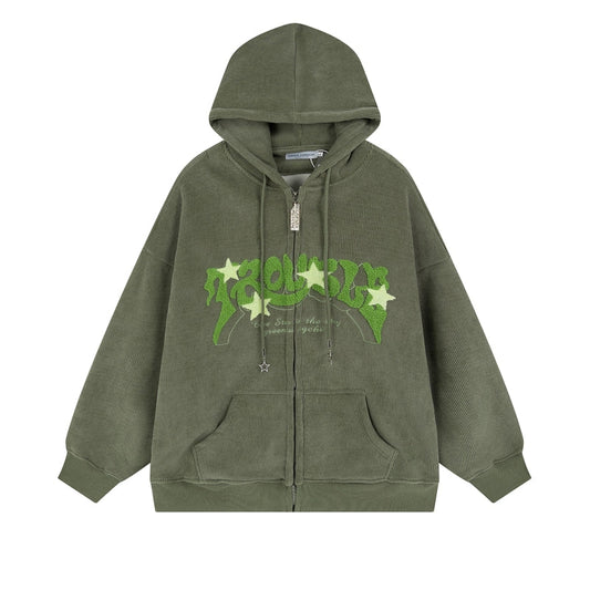 Stellar Graphic Corduroy Zip Hoodie