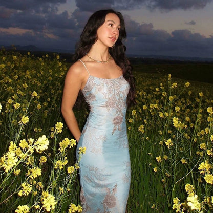 Celeste Floral Mesh Maxi Dress