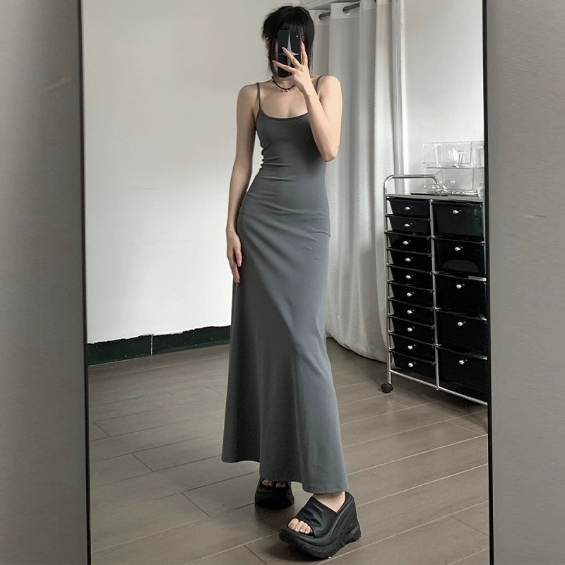 Serena Minimalist Maxi Slip Dress