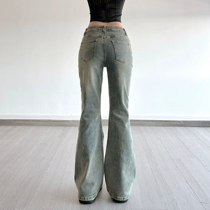 Whisper Bloom Low-Rise Embroidered Flare Jeans