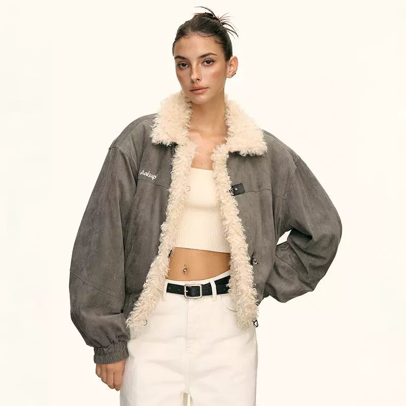 Marlo Shearling Trim Bomber Jacket