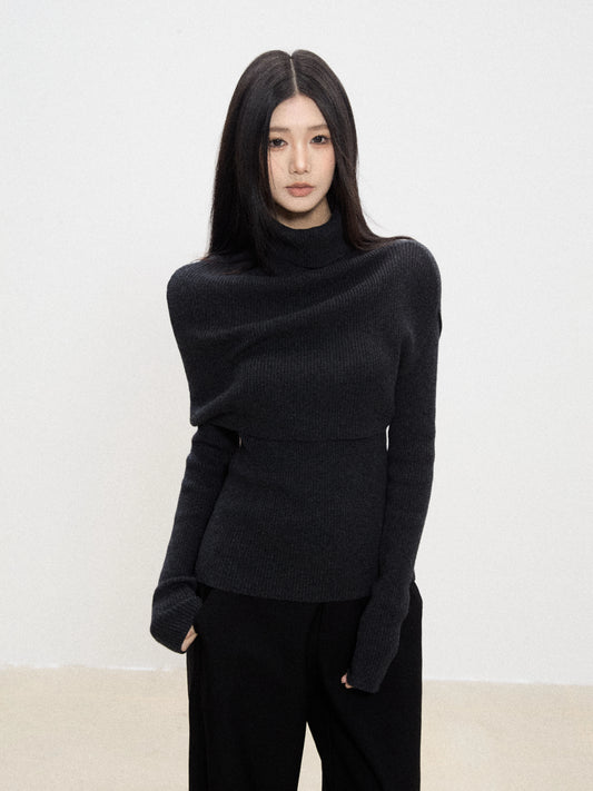 Roux High-Neck Knit Sweater