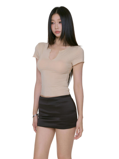 Nia Notch-Neck Fitted Tee