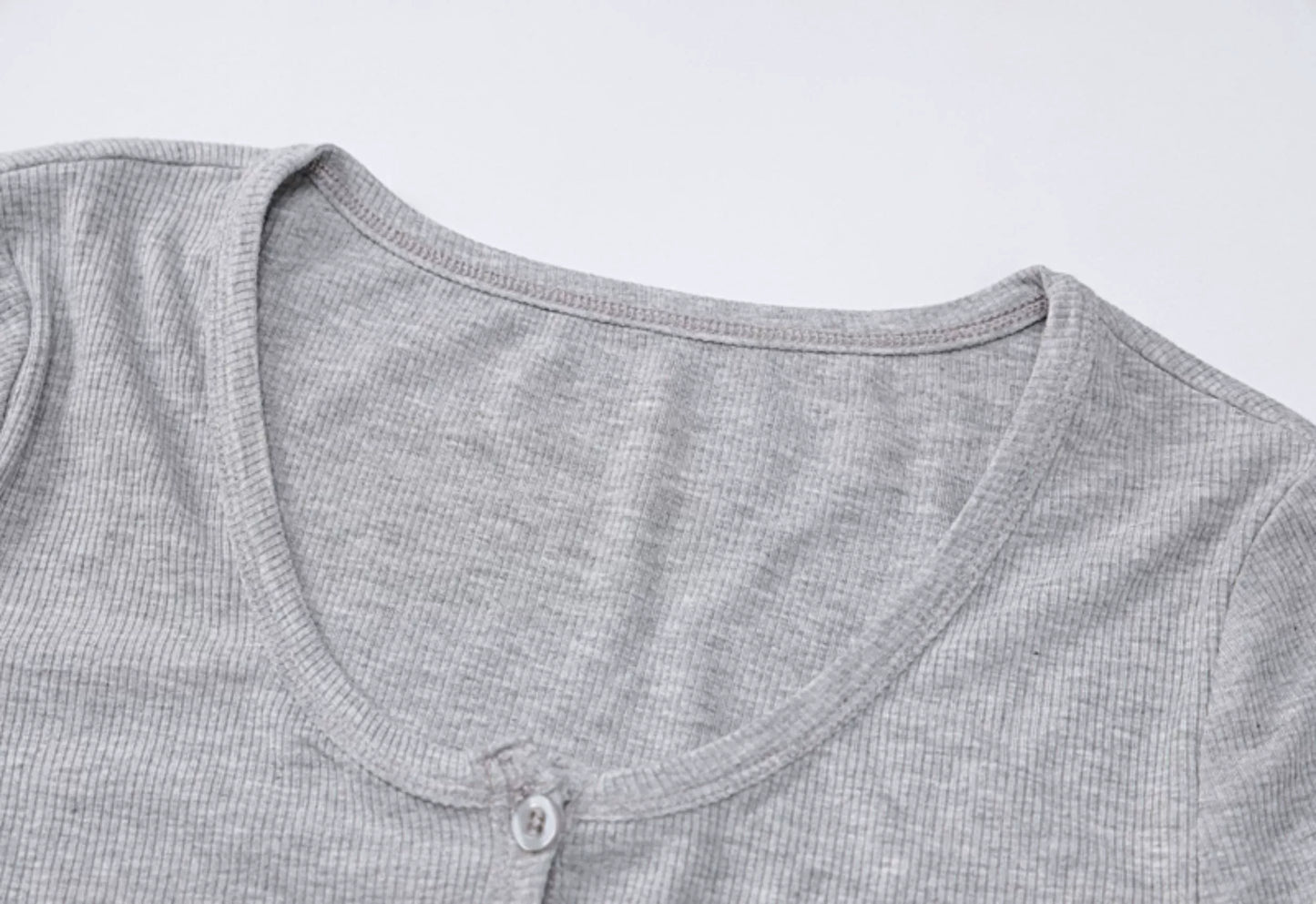 Aurelia Ribbed Button-Up Crop Top