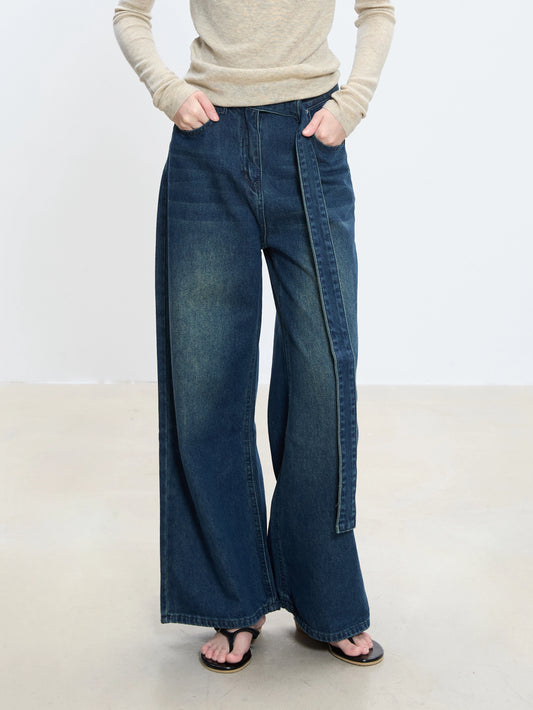 Noelle Deep Indigo Wide-Leg Jeans