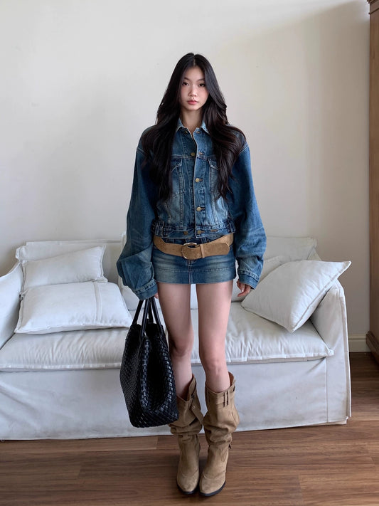 Rhea Denim Two-Piece Set