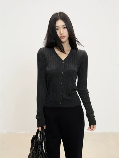 Soraya Ribbed Button Cardigan