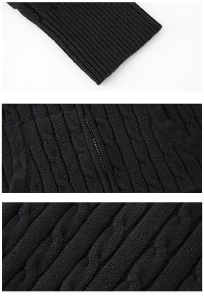 Emelia Vintage Hooded Knit Zipper Cardigan