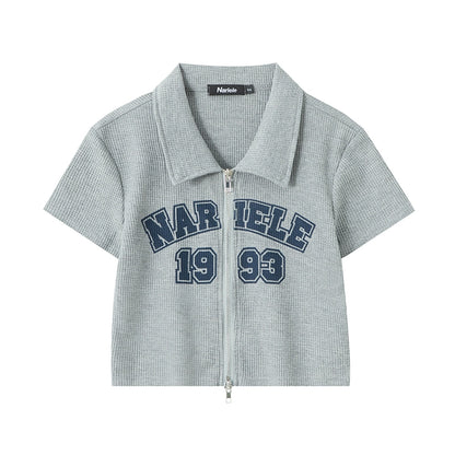 Narele Zip-Up Ribbed Tee