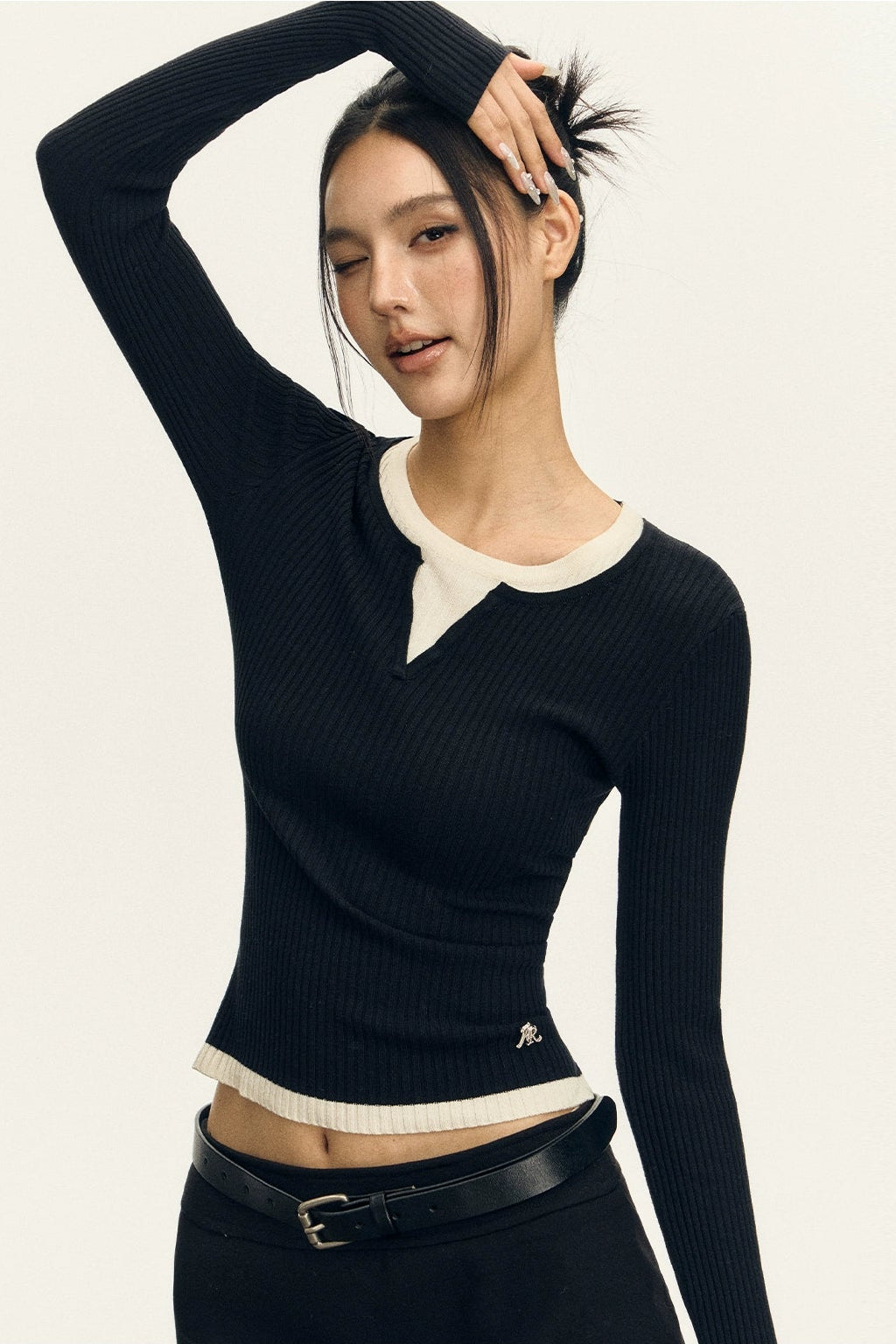 Azalea Double Long Sleeve Knit T-shirt