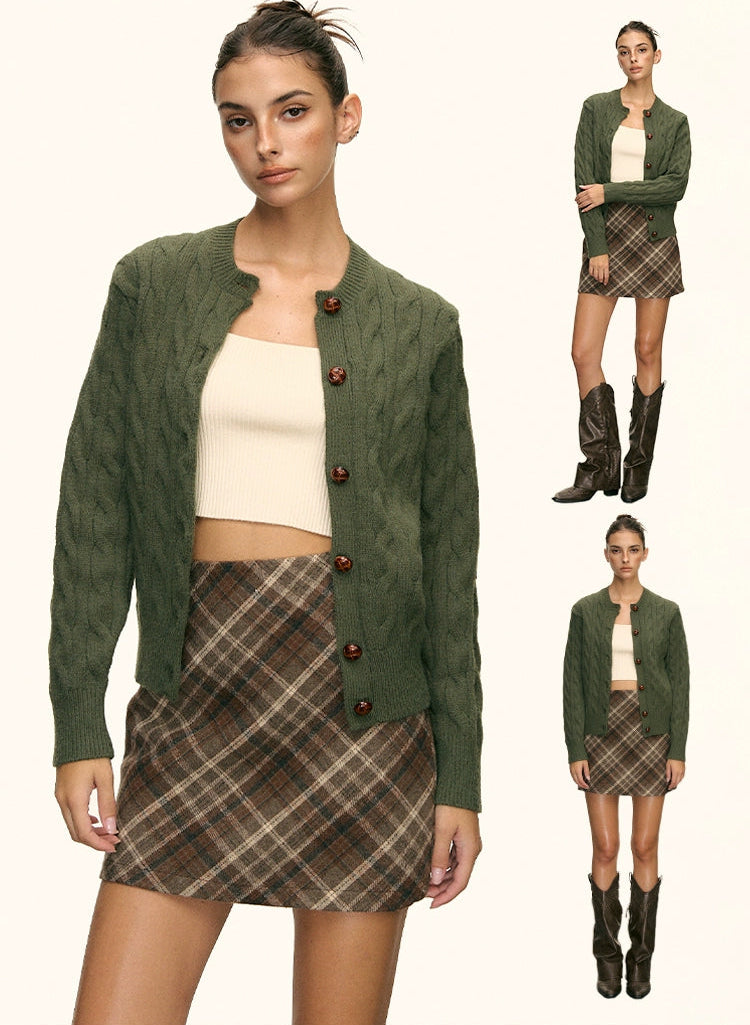 Evelyn Forest Knit Cardigan