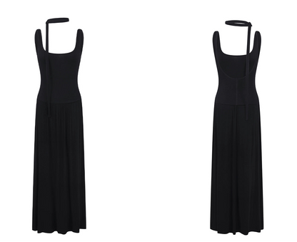 Kayla Retro Halterneck Slip Maxi Dress
