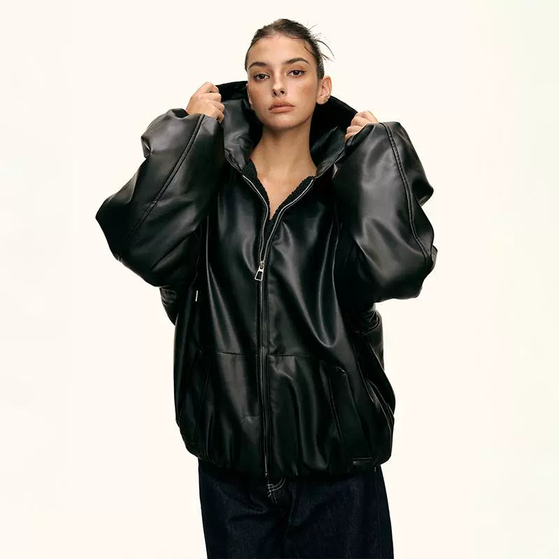 Urban Luxe Oversized Faux-Leather Jacket