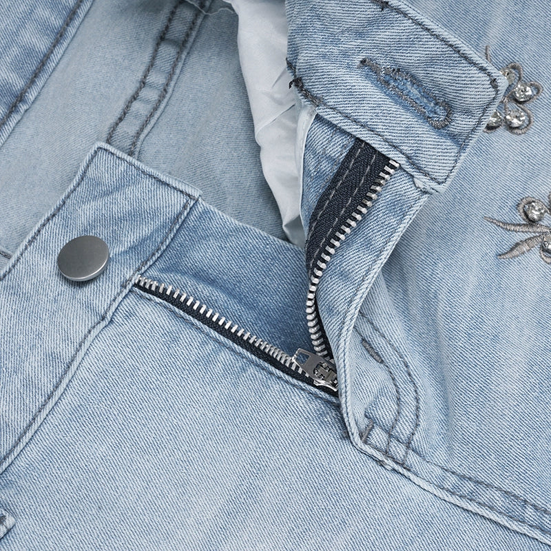 Celeste Butterfly Embroidered Flare Jeans