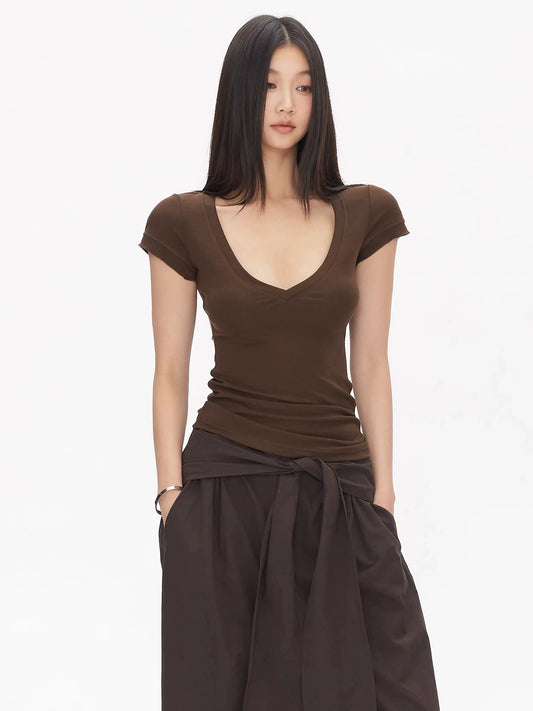 Alina Deep Scoop Short Sleeve Top