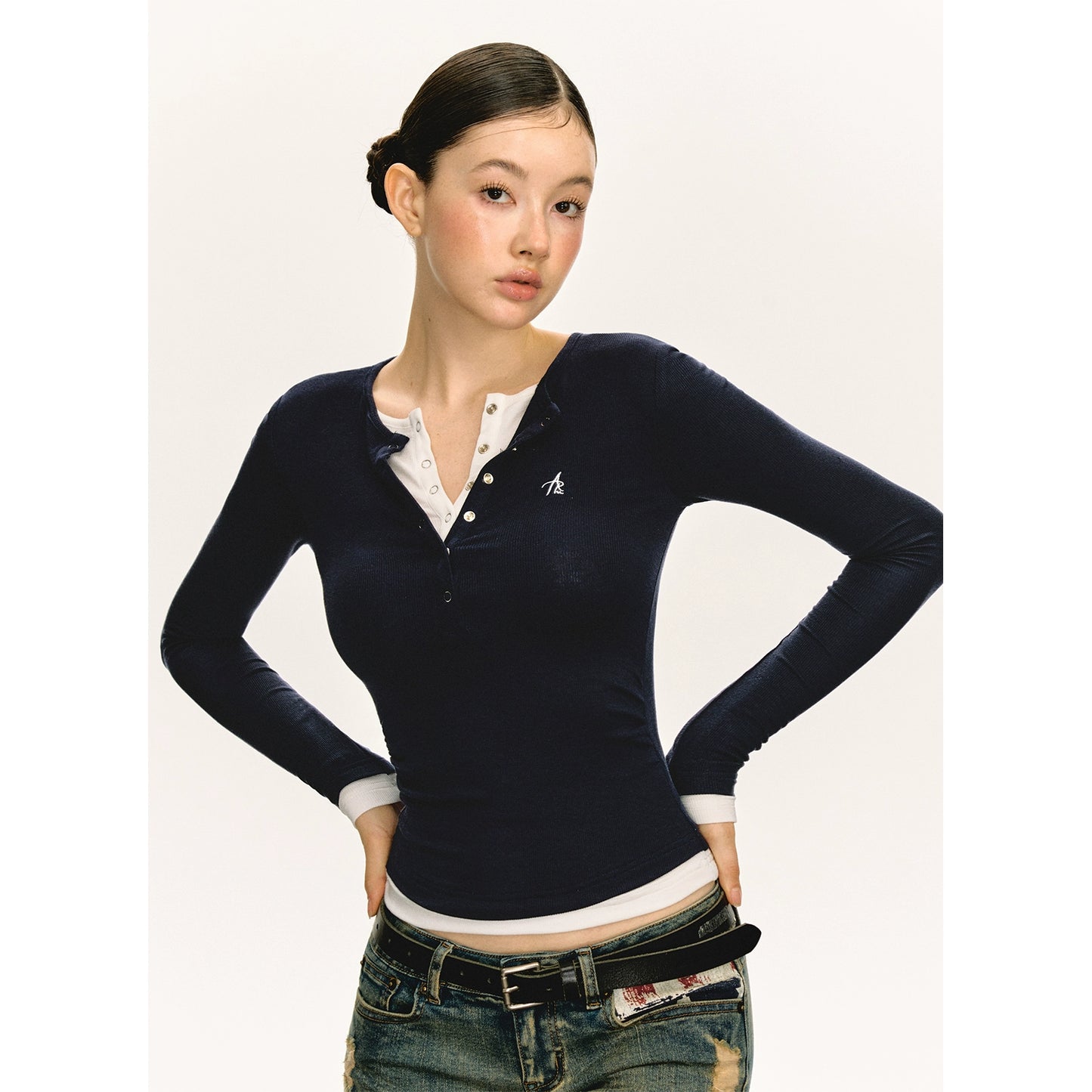 Jade Knit Double Long Sleeve T-Shirt