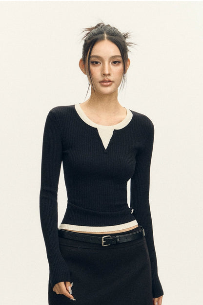 Azalea Double Long Sleeve Knit T-shirt