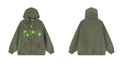 Stellar Graphic Corduroy Zip Hoodie