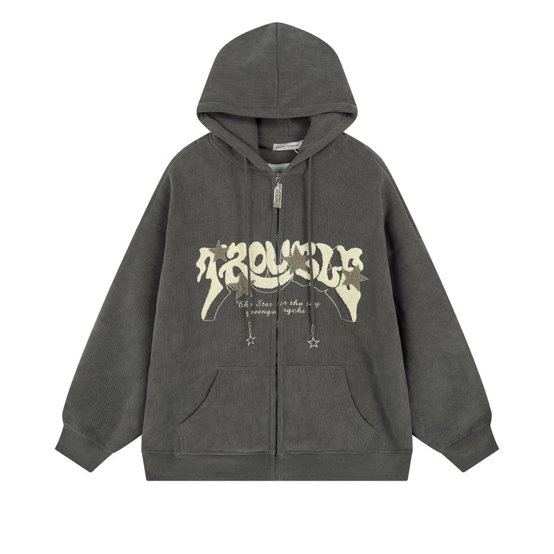 Stellar Graphic Corduroy Zip Hoodie