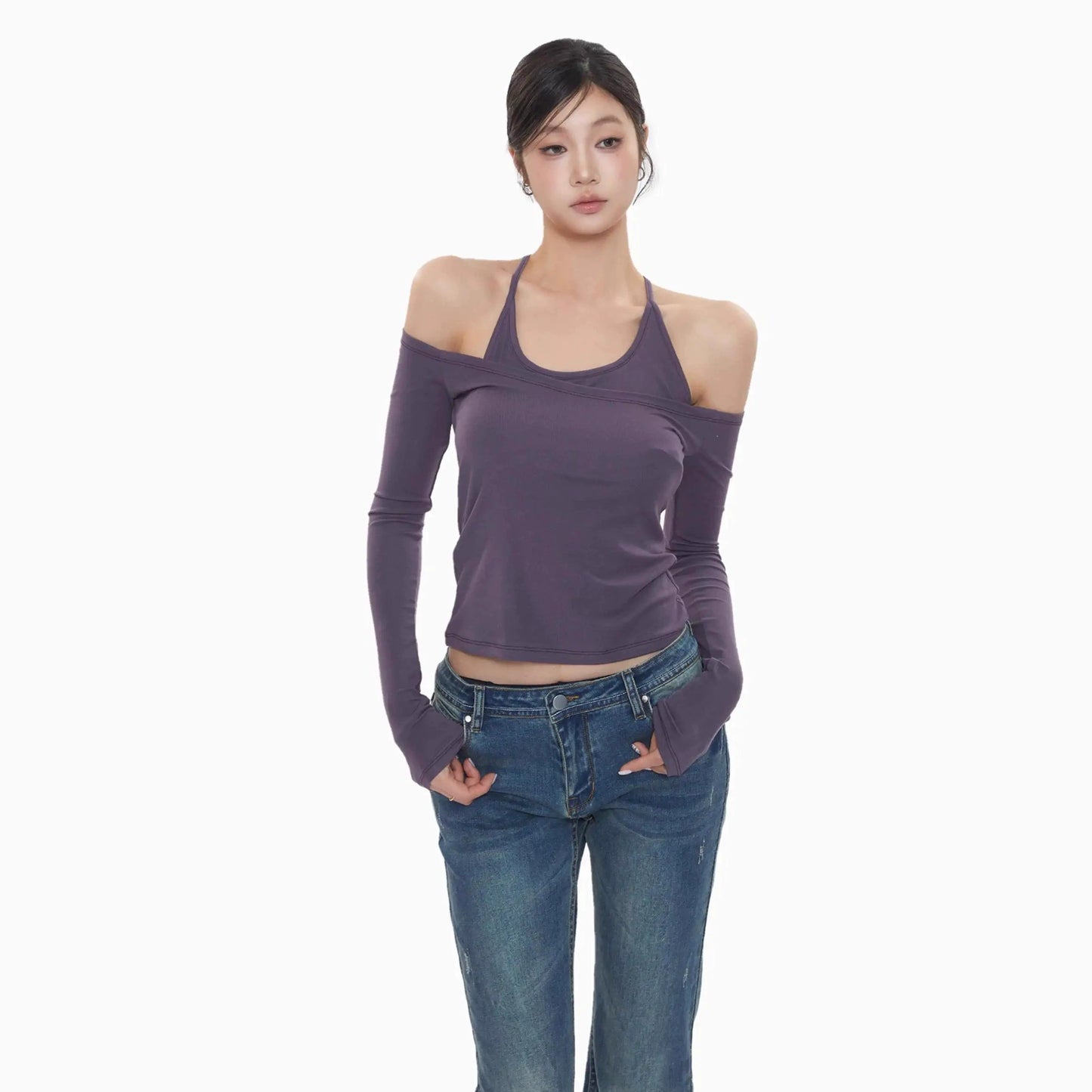 Celia Off-Shoulder Halter Top