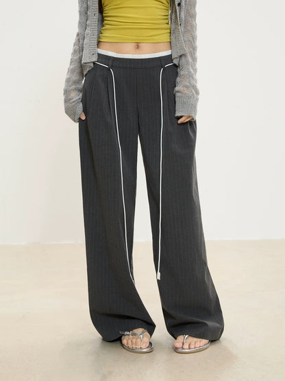 Vera Contrast Trim Wide-Leg Pants