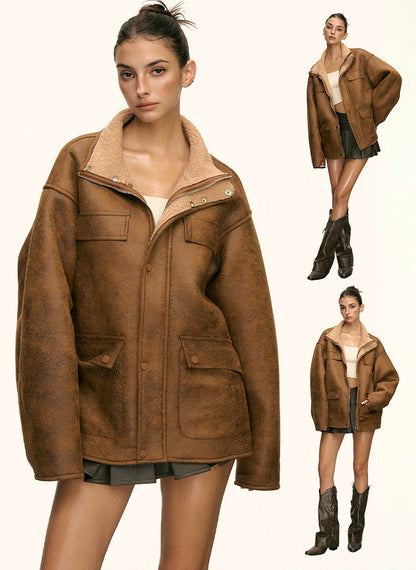Sable Oversized Shearling Jacket