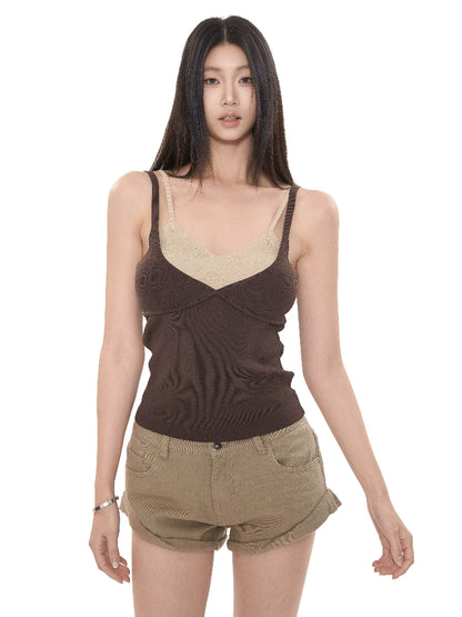 Lila Double V Cami Top