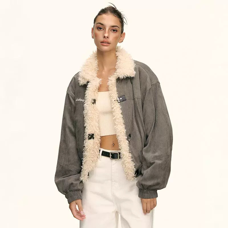 Marlo Shearling Trim Bomber Jacket