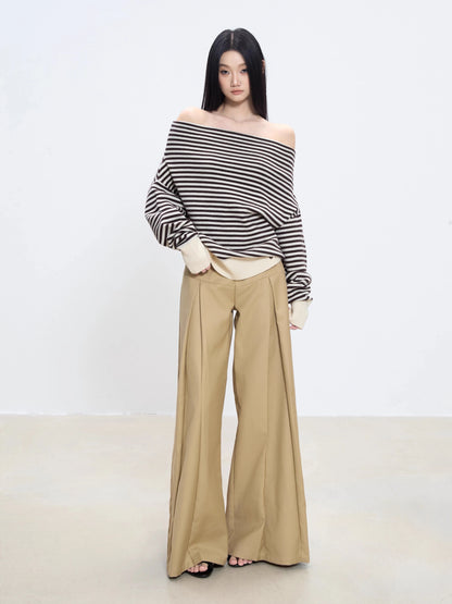 Cleo High-Waist Pleated Pants