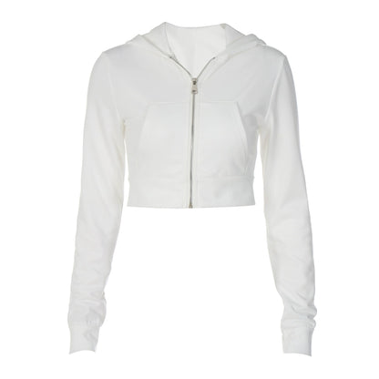 Aubrey Cropped Zip-Up Hoodie