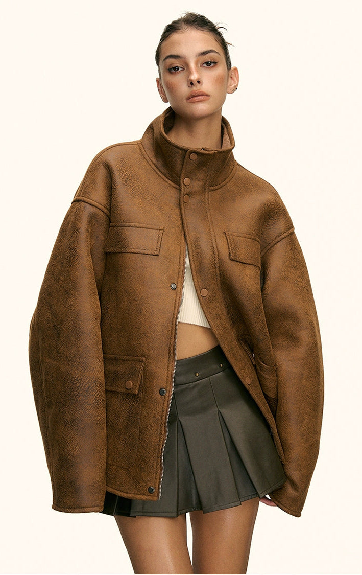 Sable Oversized Shearling Jacket