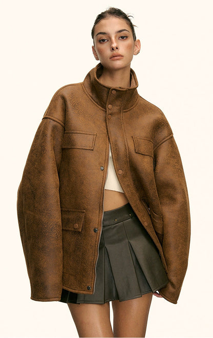 Sable Oversized Shearling Jacket