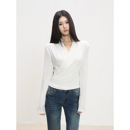 Mina Wrap Front Knit Top