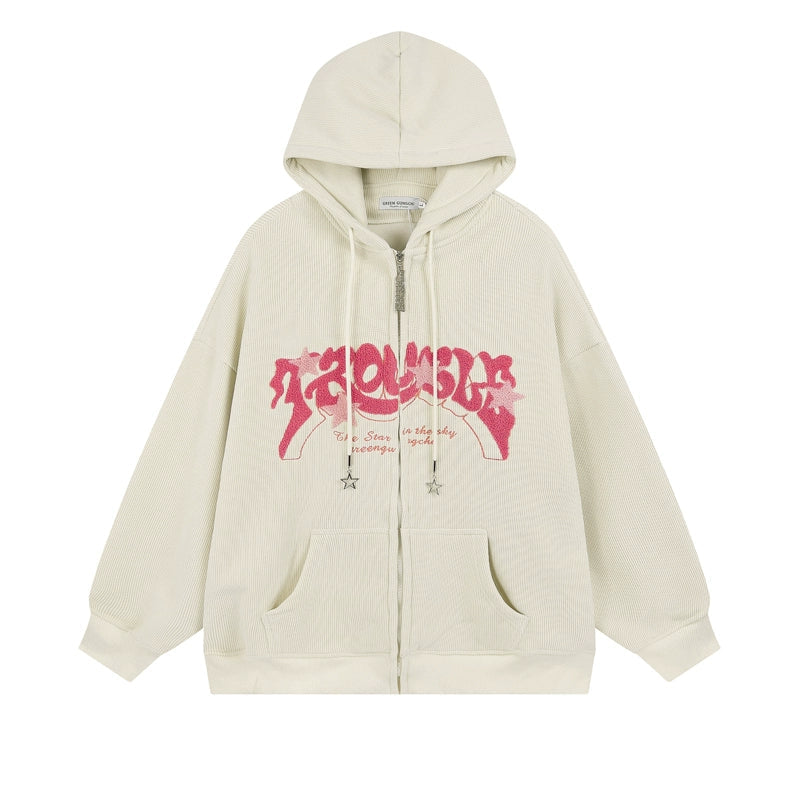 Stellar Graphic Corduroy Zip Hoodie
