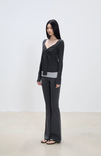 Aila Front Tie Knit Top