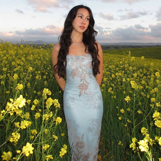 Celeste Floral Mesh Maxi Dress