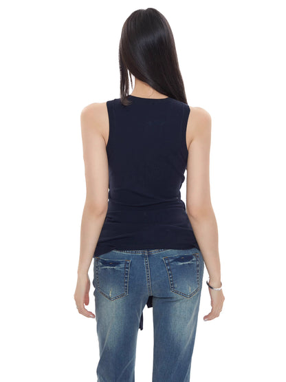Rhea Front-Tie Sleeveless Top