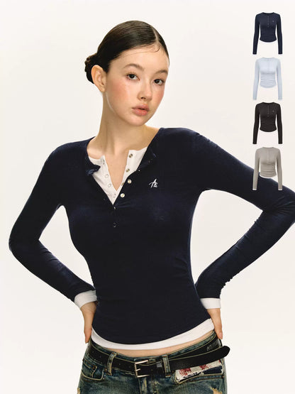 Jade Knit Double Long Sleeve T-Shirt