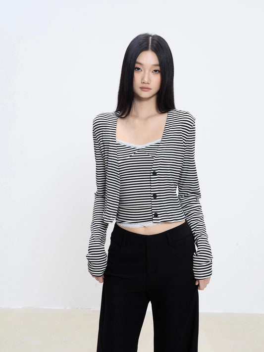 Lina Striped Layered Knit Set