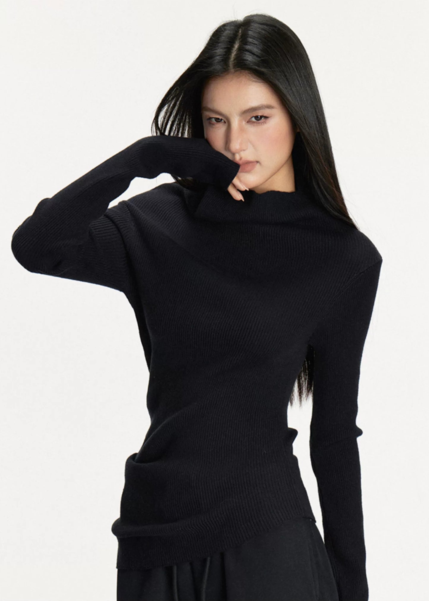 Anna Asymmetrical Knit Sweater
